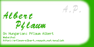 albert pflaum business card